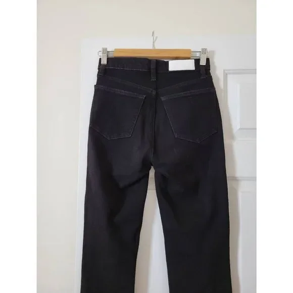Re/Done Originals 80s Slim Straight in Jet Black 25 - Picture 6 of 11